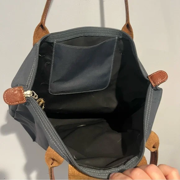 LONGCHAMP Le Pliage Tote bag Charcoal gray Canvas Small - Picture 5 of 11